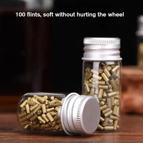 100 Pieces Mixed Color Universal Lighters, Crushed Stone Oil Lighters, Replacement Spare Parts Size (2.2x5mm) Flint Wholesale