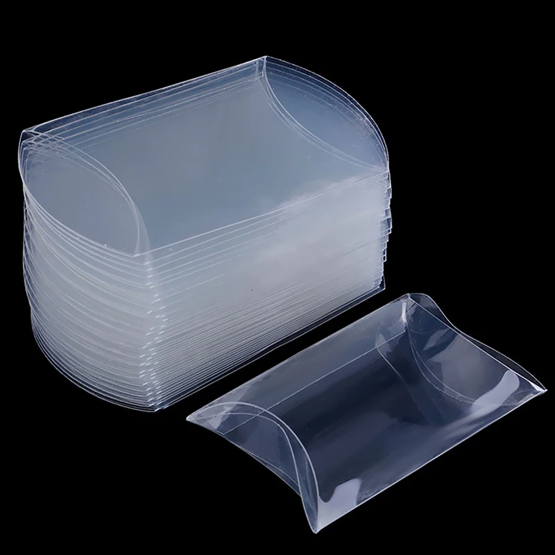 20/40/60pcs Pillow Shape PVC Candy Box Transparent Packaging Gift Box Clear Plastic Storage Box Car Toy Display Container