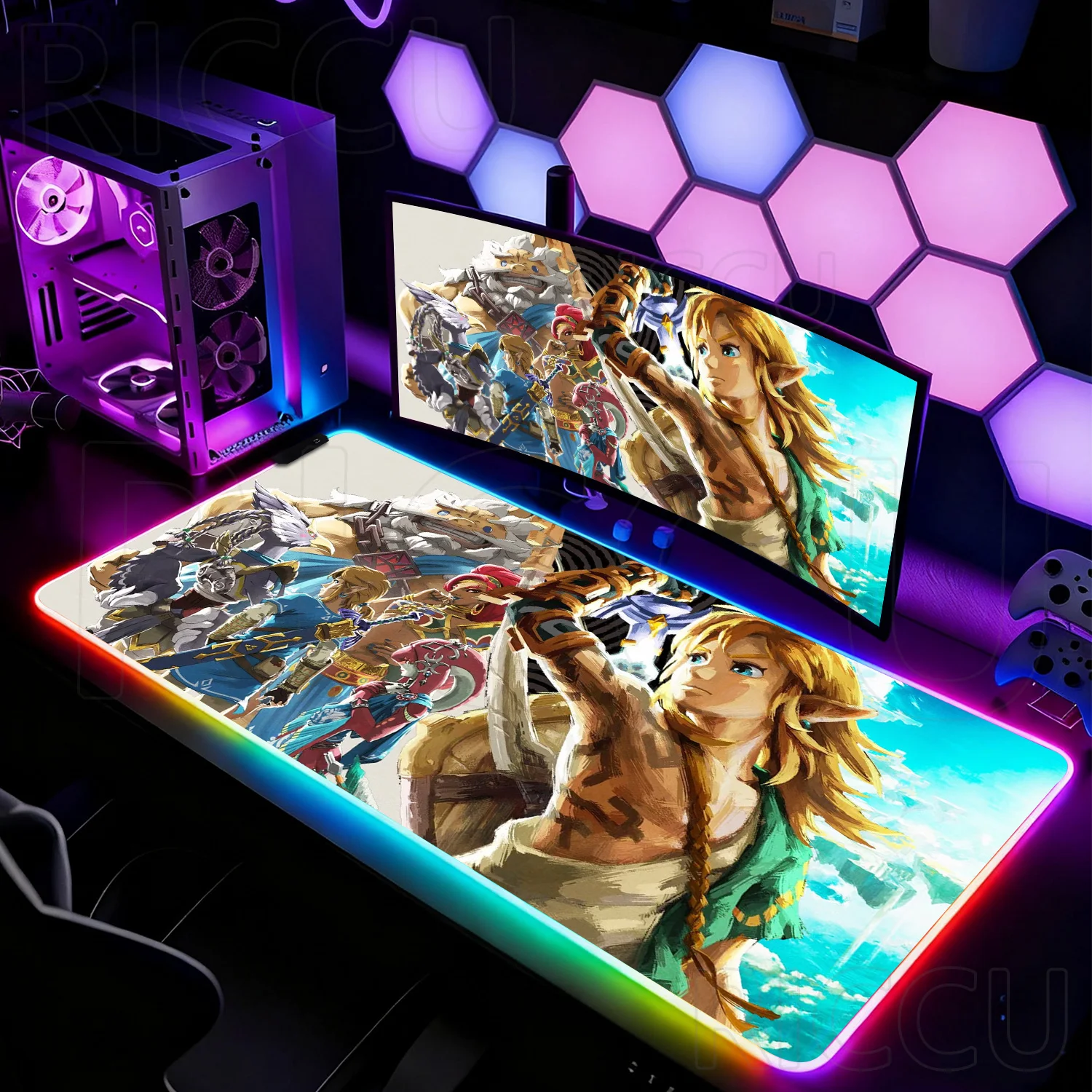

RGB XXL natural rubber Air Expansion Mouse Pad Anime Z-Zelda Gamer Cabinet HD Mousepad Keyboard Laptop Gaming LED Large Desk Mat