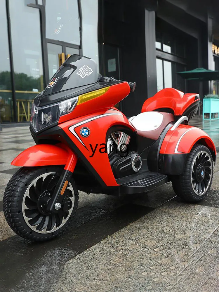 L'm'm Children's Electric Motorcycle with Remote Control Boy Rechargeable Tricycle Toy Car Double Drive