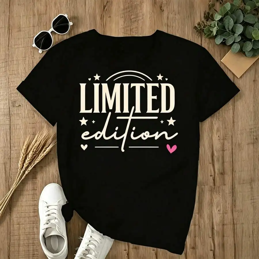 Unisex Letter Slogan Graphic Print T‑Shirt Crew Neck Short Sleeve Casual Tee Top