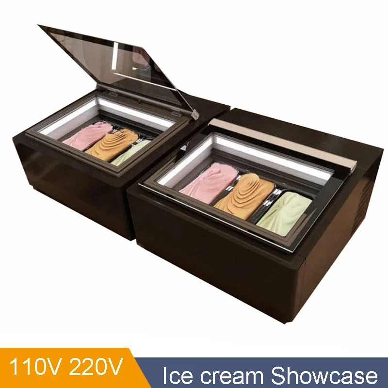 110V 220V  Mini Desktop Ice Cream Freezer Display Counter Type Gelato Ice Cream Showcase Freezer