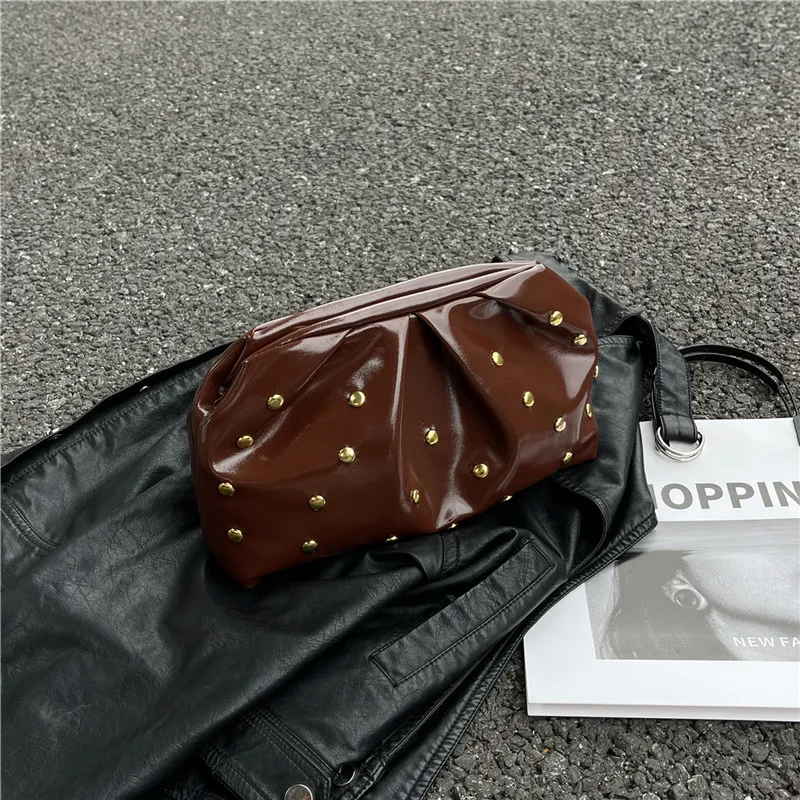 

Luxury Polka Dot Handbag 2025, Vintage Style Clutch Purse for Women, Lightweight Minimalist Wrinkle Texture, Party & Daily Use