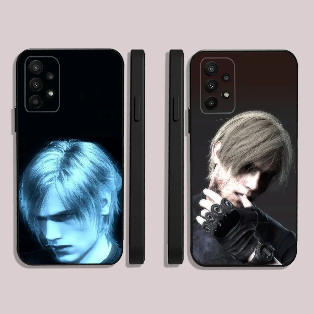 Leon R-Resident Kennedy E-Evil 4 Phone Case For Samsung S24,23,22,30,21,10,9,Ultra,Plus,Lite,FE,5G Black Soft Case