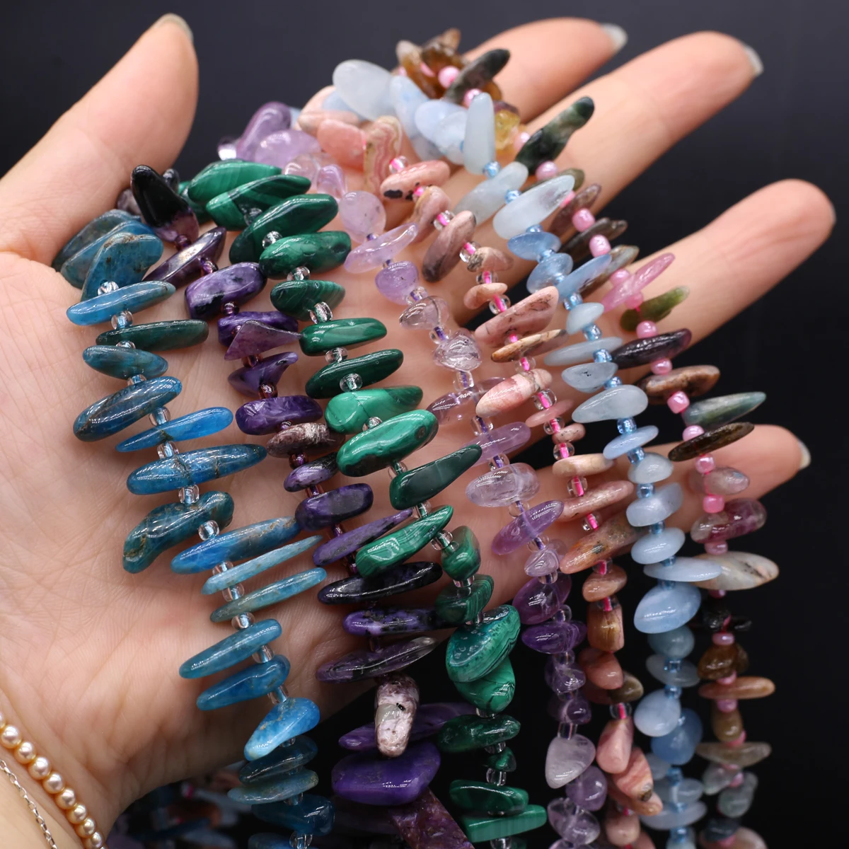 

Natural Stone Natural Shape Mixed Beads 37 Holes Exquisite Gift Gemstone for Jewelry Making DIY Necklace Accessory