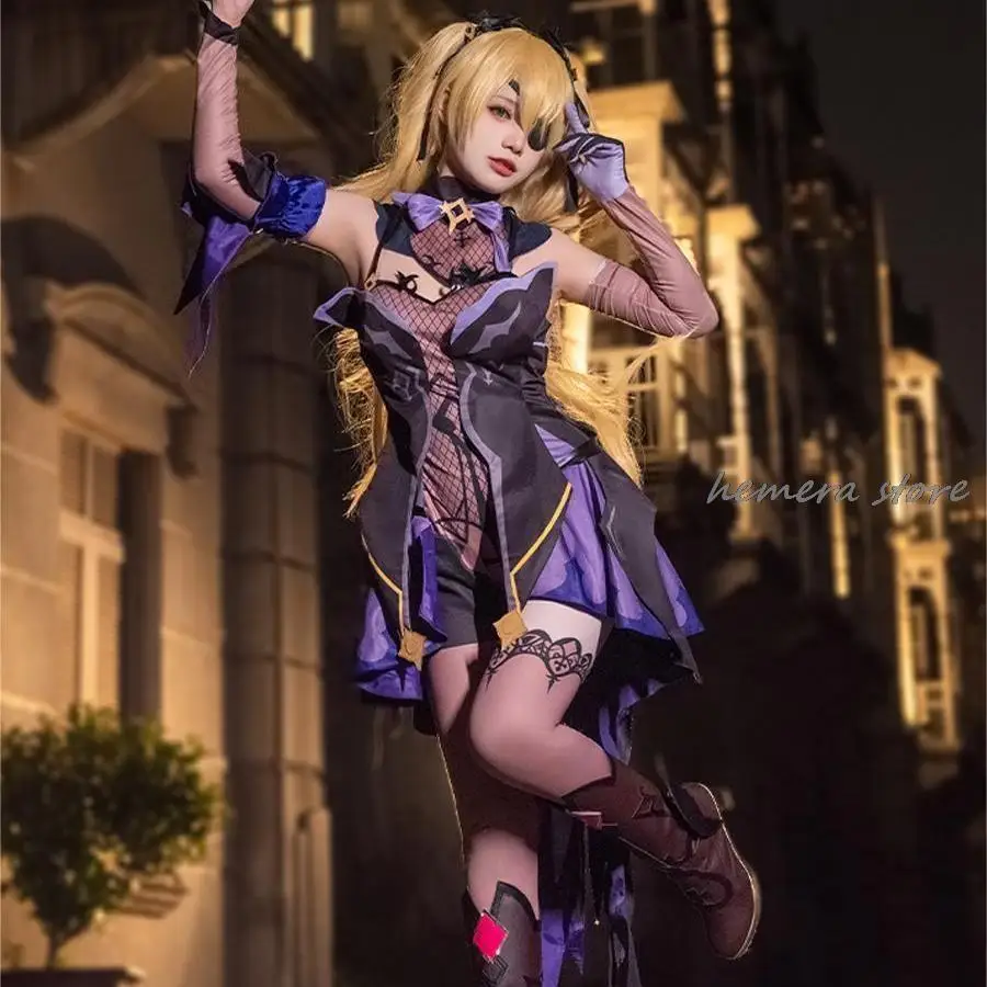 

CosplayGenshin Impact Fischl Cosplay Costumes Halloween Costumes For Women Uniform Anime Clothes Vestido Dress Suit Wig Cosplay