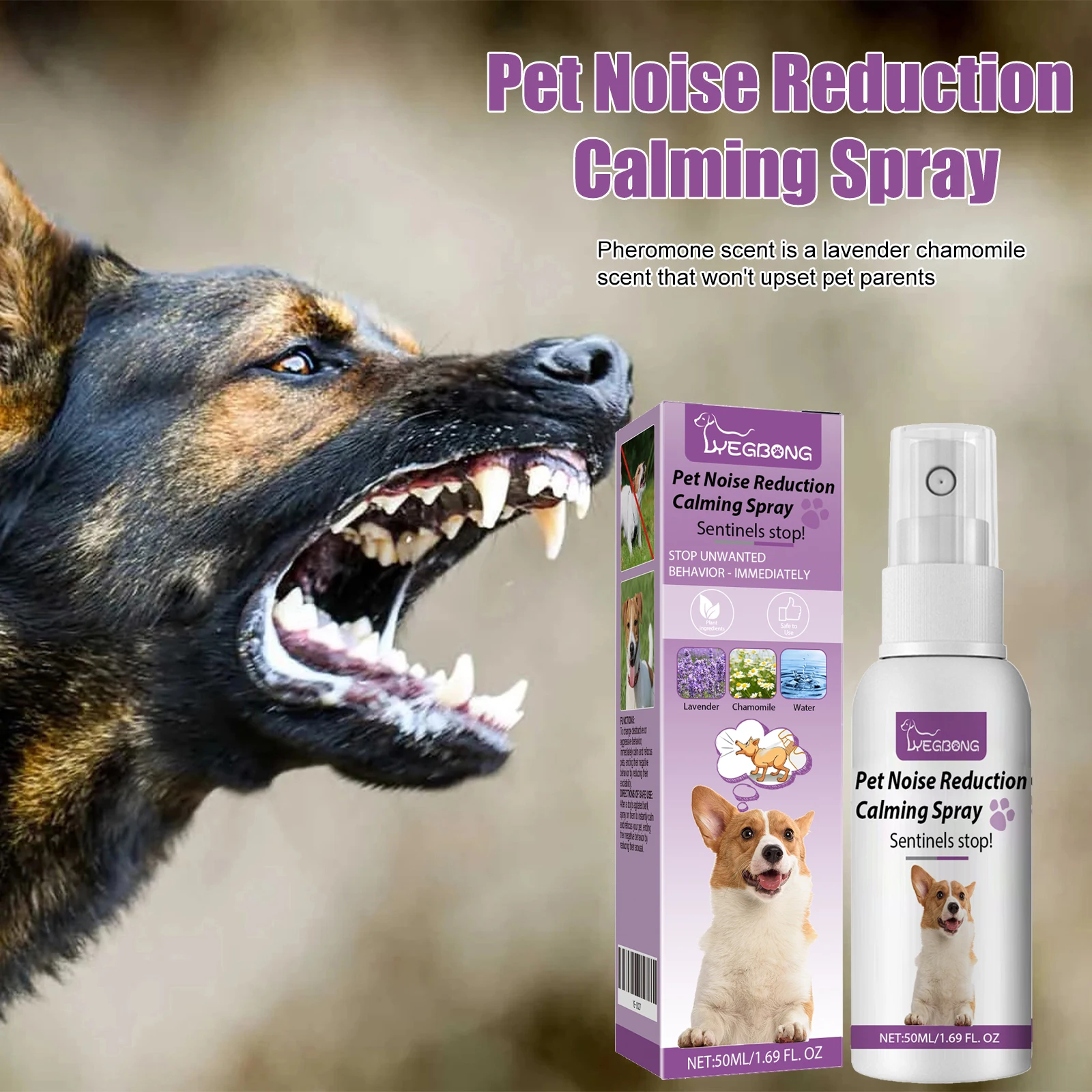 Pet Noise-Reducing Spray to Prevent Stress, Calm Pets, and Reduce Noise