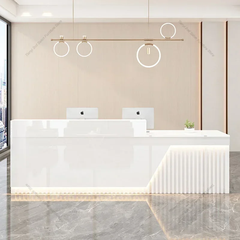 Italian Style Simplicity Reception Desks Beauty Salon Clothing Shop Reception Desks Luxury Office Furniture Receptionen FYRD