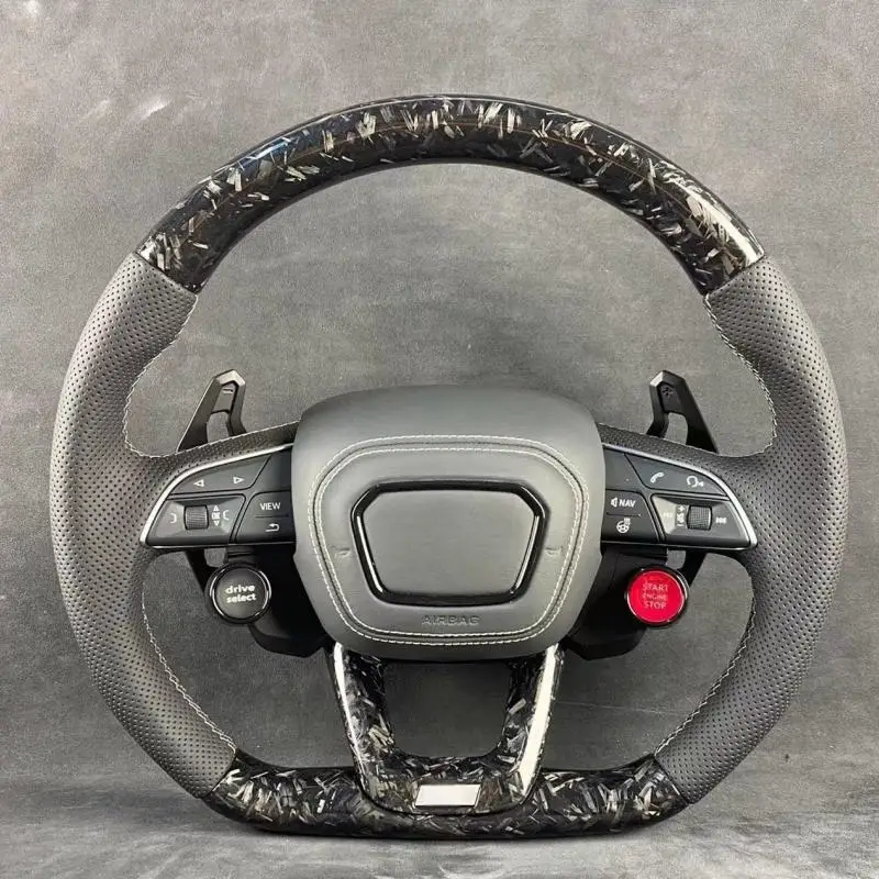 

For Audi C7 A5 B8 RS3 S3 A7 A4 B9 RS6 RS7 R2 A8 S5 A3 8P S5 B9 RS5 S4 LED Carbon Fiber Steering Wheel