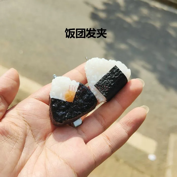 Rice and vegetable roll hairpin Funny side clip Simulated food side clip Hairpin hair ornament