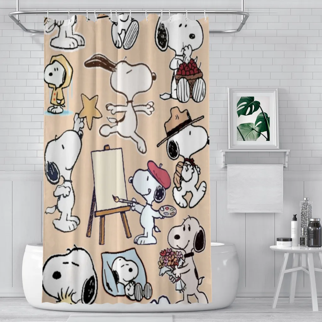 

Snoopy Unique decor Modern Fabric Bathroom Shower Curtains art design Curtain