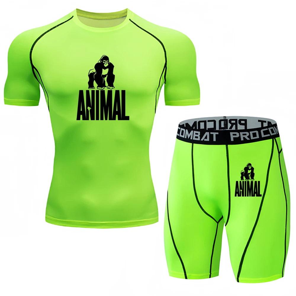 Compression Sportswear Suit para homens, esportes apertados, conjuntos de ioga, treino, jogging, MMA Fitness, calções de treino, roupas esportivas, 2 peças