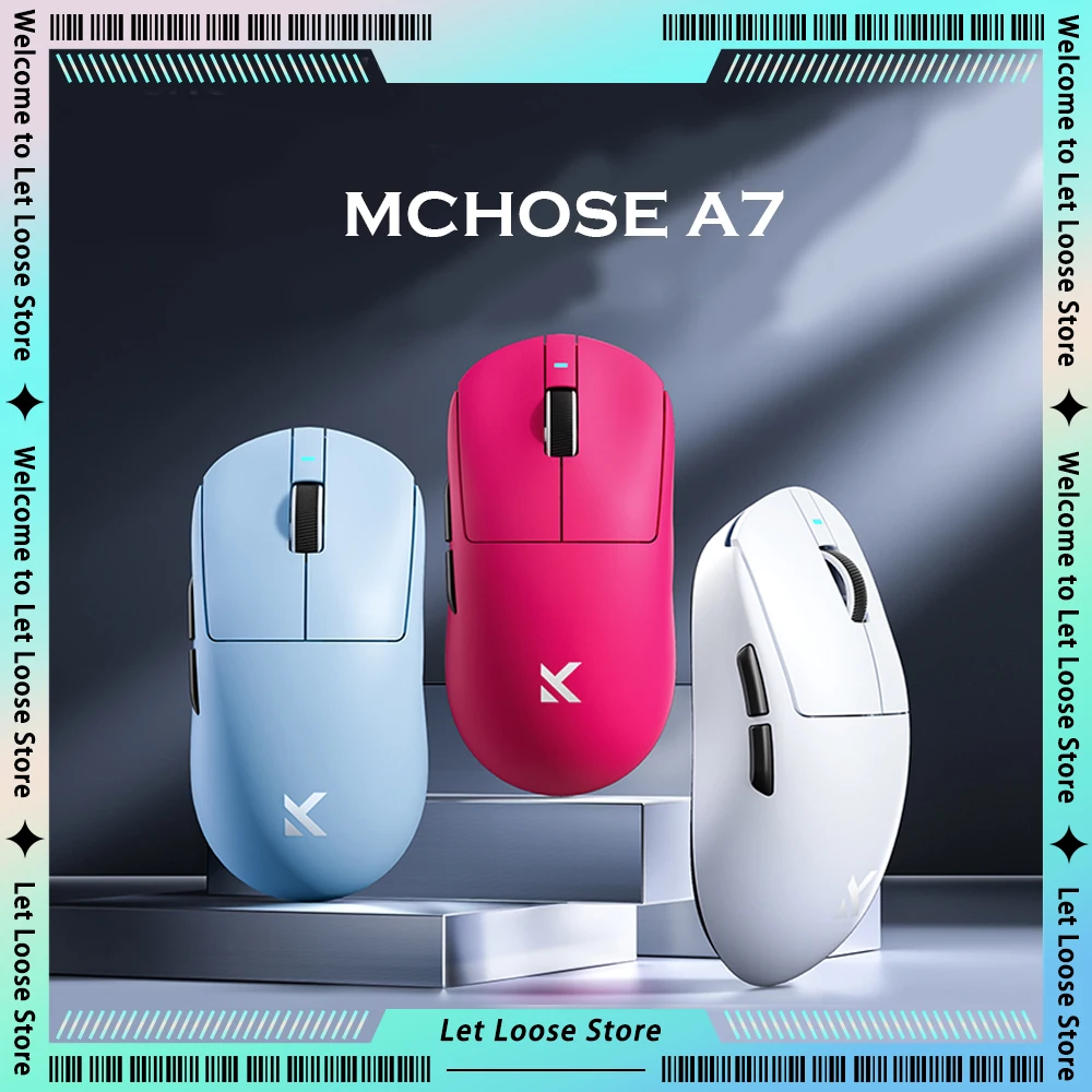 MCHOSE A7 Series 2.4G Wireless Gaming Mouse PAW3950  E-Sports Customized 8K Top Speed Receiver Ergonomics Laptop Accessories