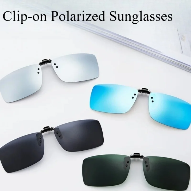 Myopia Clip On Polarized Sunglasses Anti-Glare Driving Polarised Shades Sun Glasses Clip Attachment