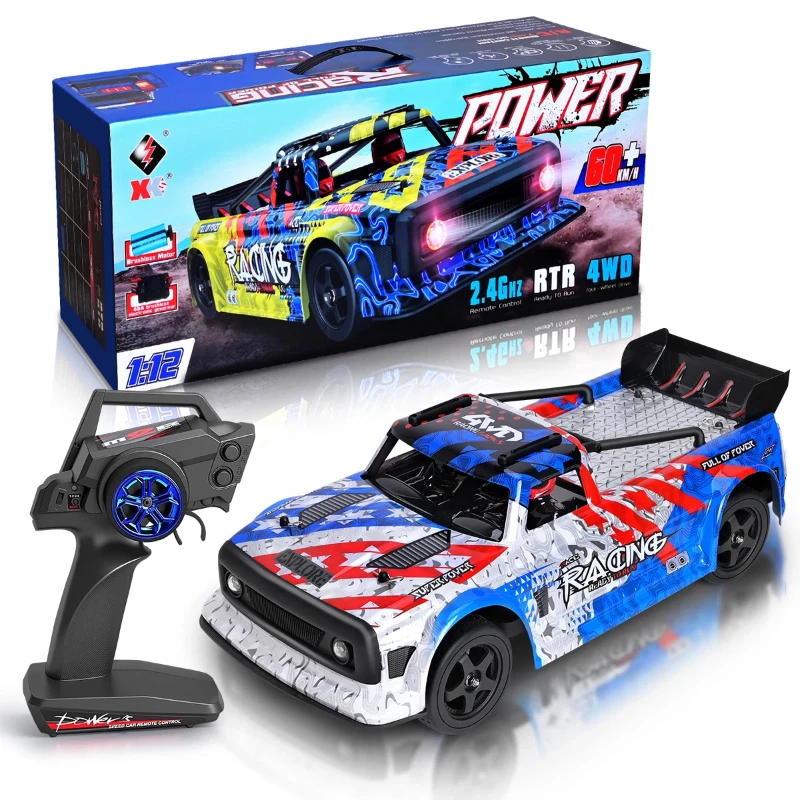 WL 124020 1/12 sin escobillas 4WD RC en coche de derrape de carretera 60kmh vehículo de carreras de alta velocidad luces LED chasis de aleación RTR para niños adultos