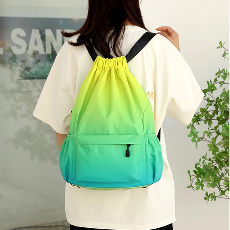 Strap Pocket Drawstring Backpack Waterproof Bag Large Capacity Colorful Backpacks Outdoor Sports Fitness Travel Bag Dropshipping