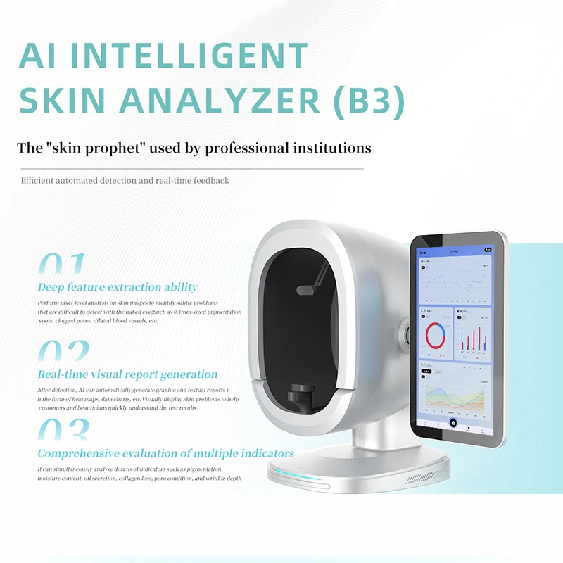 Highly Recommend B3 AI Intelligent Skin Analyzer 8 Spectrum 3D Facial Analysis Machine with 15.6 Inch HD Screen