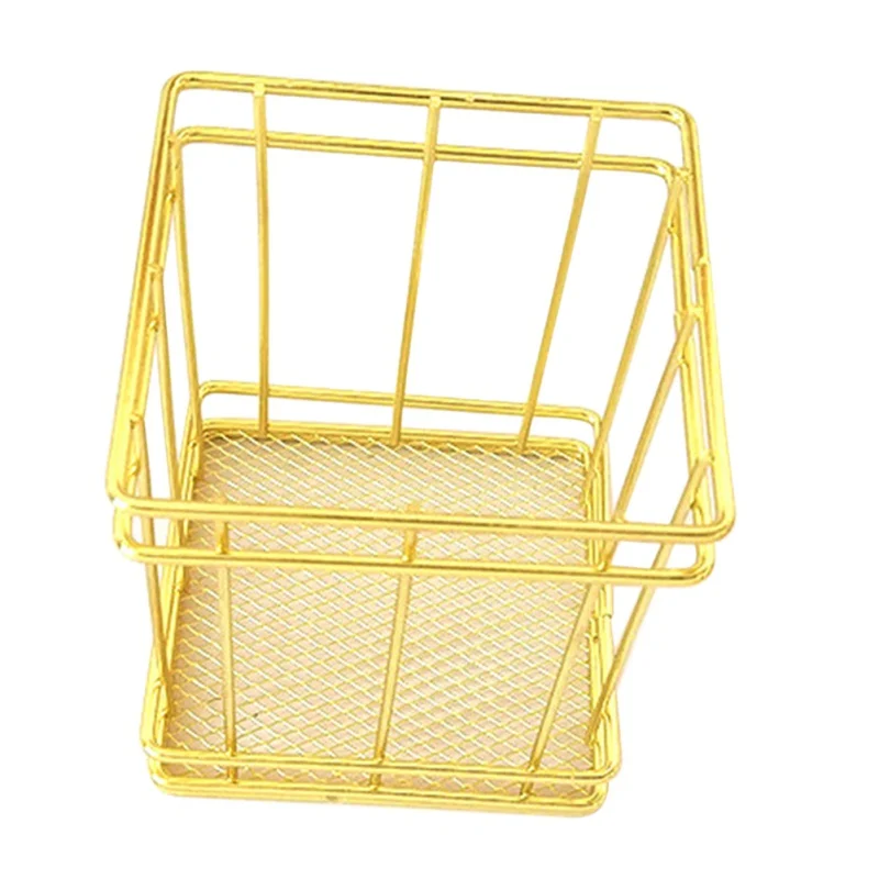 Nordic Gold Metal Iron Makeup Pen Storage Basket Office Desktop Sundries Makeup Brushes Holder Table Cosmetics Organizer Rack