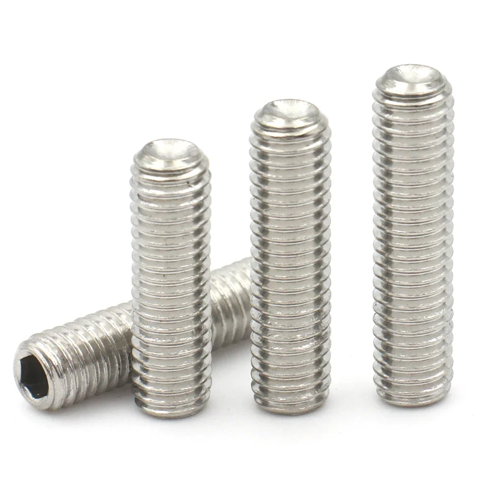 10pcs/lot M2 M3 M4 M5 M6 M8 to M16 DIN916 304 Stainless Steel Hexagon Hex Socket Cup Point Headless Grub Set Screws Concave End