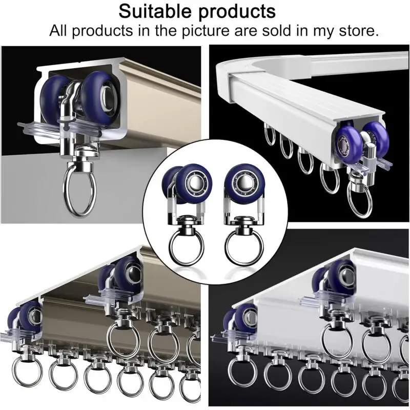 20 PCS of curtain rails pulleys plastic rollers curtain accessories pulleys hooks pulleys window hardware stainless steel