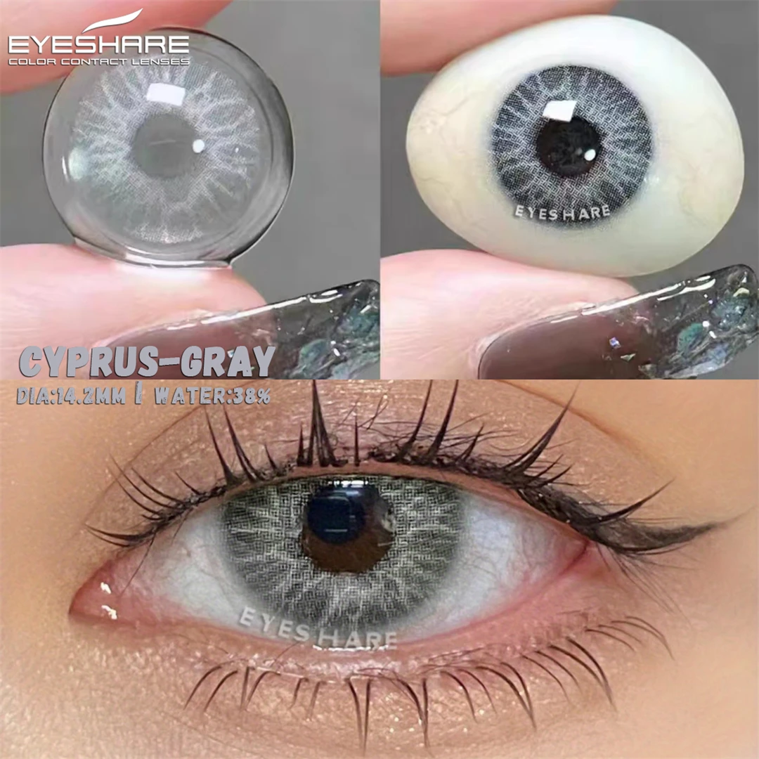 EYESHARE Farbkontaktlinsen für Augen, natürlich gefärbte Kosmetik, Grau, schöne Pupillen, blaue Linse, Jahreskontakte für grüne Augen