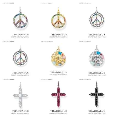 Wheel of Fortune Amulet Magical Lucky Peace Cross Symbols Pendant Jewelry 925 Sterling Silver Women Men Vintage Gift