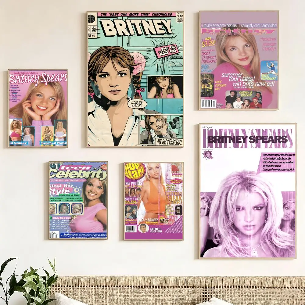 American Pop Singer B-Britney Spears Poster Print Painting Home Decor for Bedroom Living Room Hallway