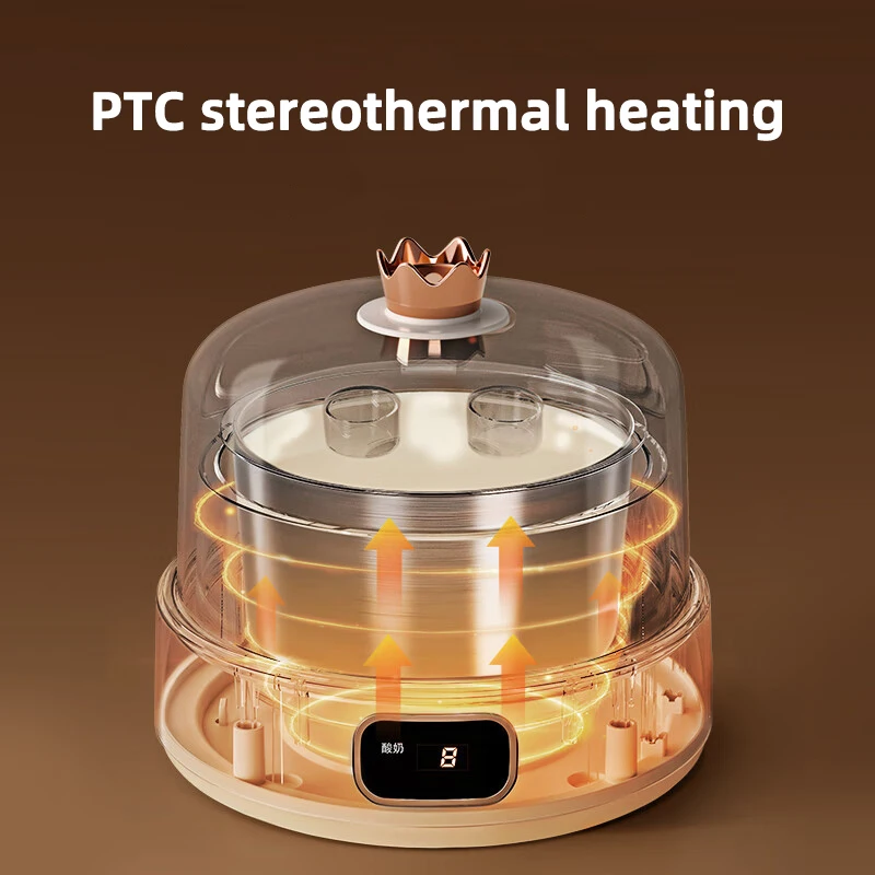 Điện Máy Làm Sữa Chua Với 4 Ly Thủy Tinh Tự Động Leben Sữa Chua Rượu Máy Khuôn Làm Xôi, Làm Kem Chua Natto Fermenter 220V