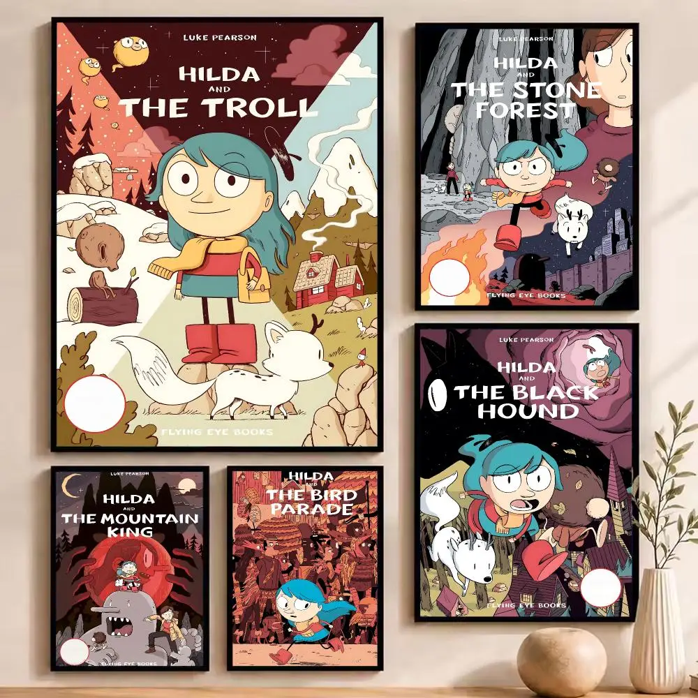 Cartoon H-Hilda Painting Calligraphy Durable Painting Canvas Poster Wall Hanging Home Interior Decoration Art Mural Gift