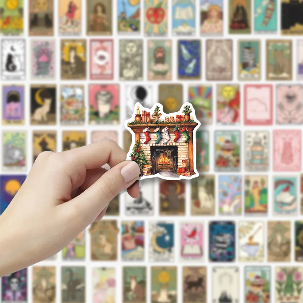 100Pcs Mini Tarot Cards Stickers Decals For Phone Laptop Suitcase Notebook Skateboard Waterproof Stickers