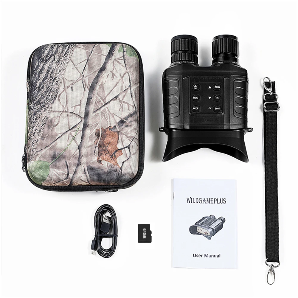 

Night Vision WG550B Binoculars 4X Digital Zoom IR Night Vision Scope 8MP 1080P 3inch Screen with 500m Full Dark Distance Camera