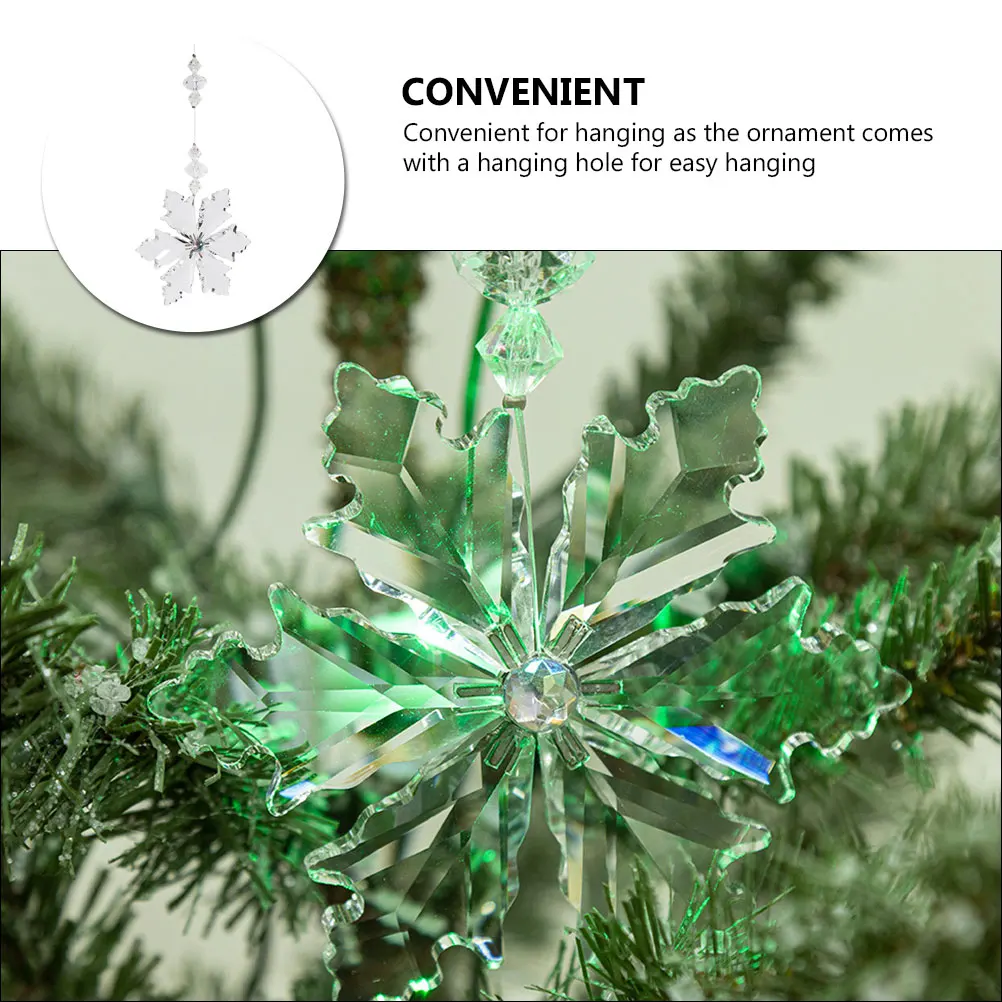 

3D Acrylic Snowflake Christmas Decorations Hanging Tree Ornaments Sturdy Pendant For Home Wall Door Xmas Party Xmas Tree