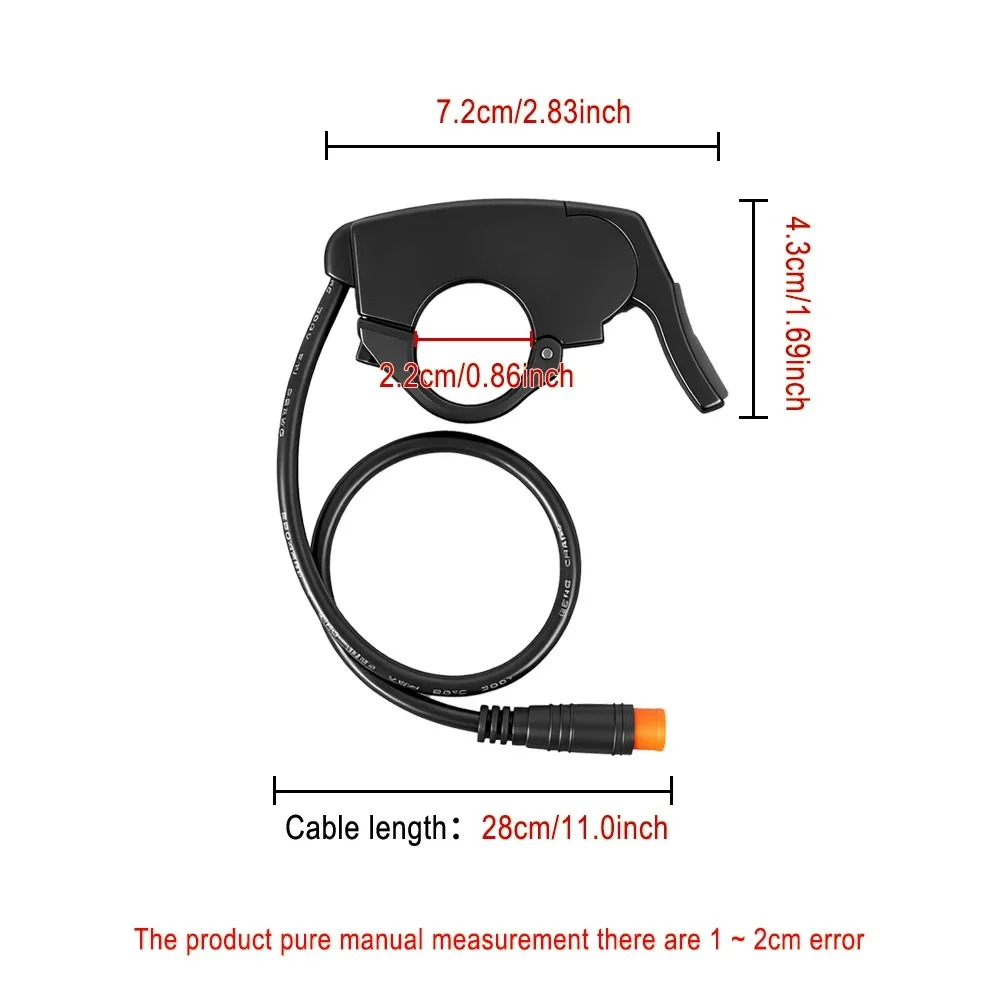 TT009 Finger-Gashebel Universal 36V 48V 60V 72V Elektrofahrrad Roller 3-Pin Beschleuniger Links Rechts 22mm Lenker Ersatzteile – Detail 15