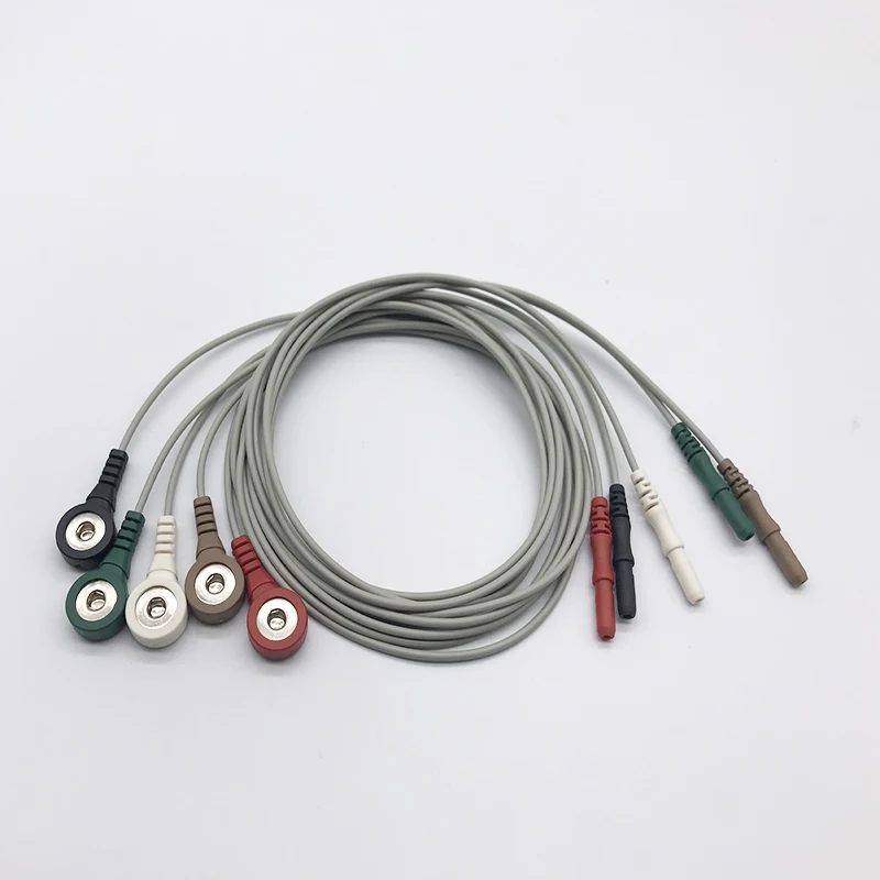 Electrode Plate Cable Din 1.5 1.9 2.5 5-lead Ambulatory ECG/ECG Cable
