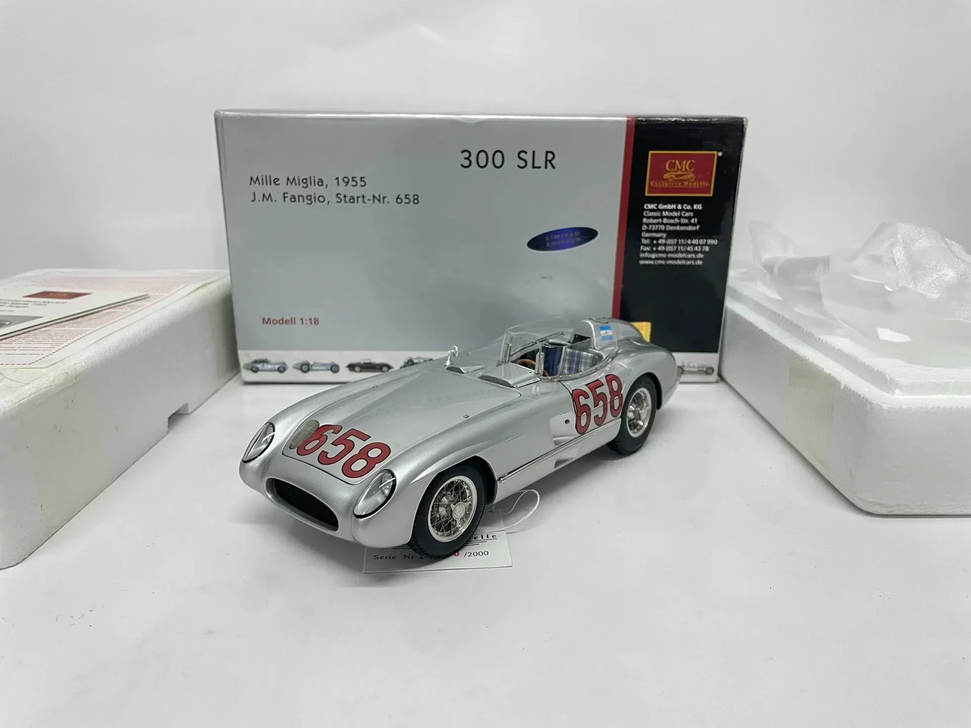 

CMC 1:18 300 SLR 1955 #658 Simulation Limited Edition All Open Alloy Metal Static Car Model Toy Gift