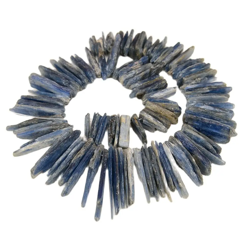 APDGG Natural Large Blue Kyanite Top-drilled Nugget Beads Raw Rough Irregular Gems Stone 15.5\