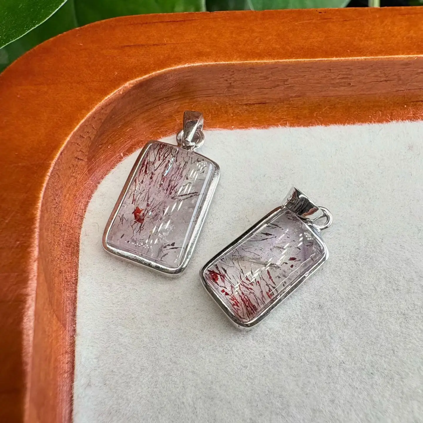 

1 Pc Fengbaowu Natural Super 7 Square Pendant 925 Sterling Silver Square Shape Crystal Reiki Healing Stone Gift For Women Men