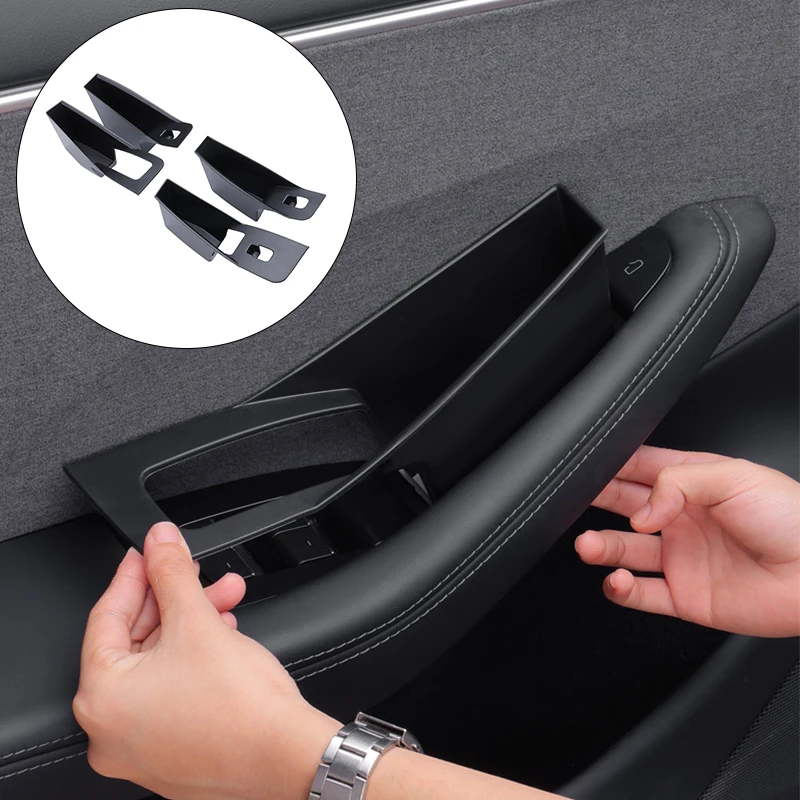 

Car Door Handle Storage Box Inner Handle All-inclusive Organizer Container Tray For Tesla Model 3+ Highland Model Y Juniper 2025