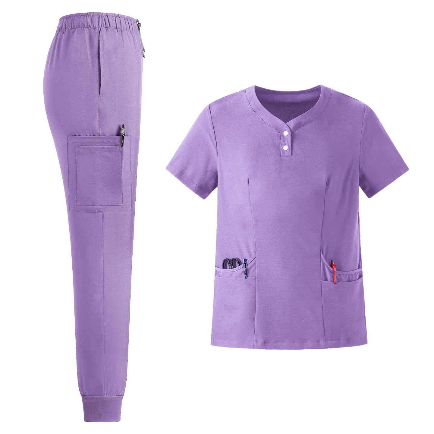 Ensemble de vêtements de toilette extensibles à séchage rapide, col en v, pour médecin et infirmière, pour Salon de beauté, salle d'opération, vêtements de toilette séparés
