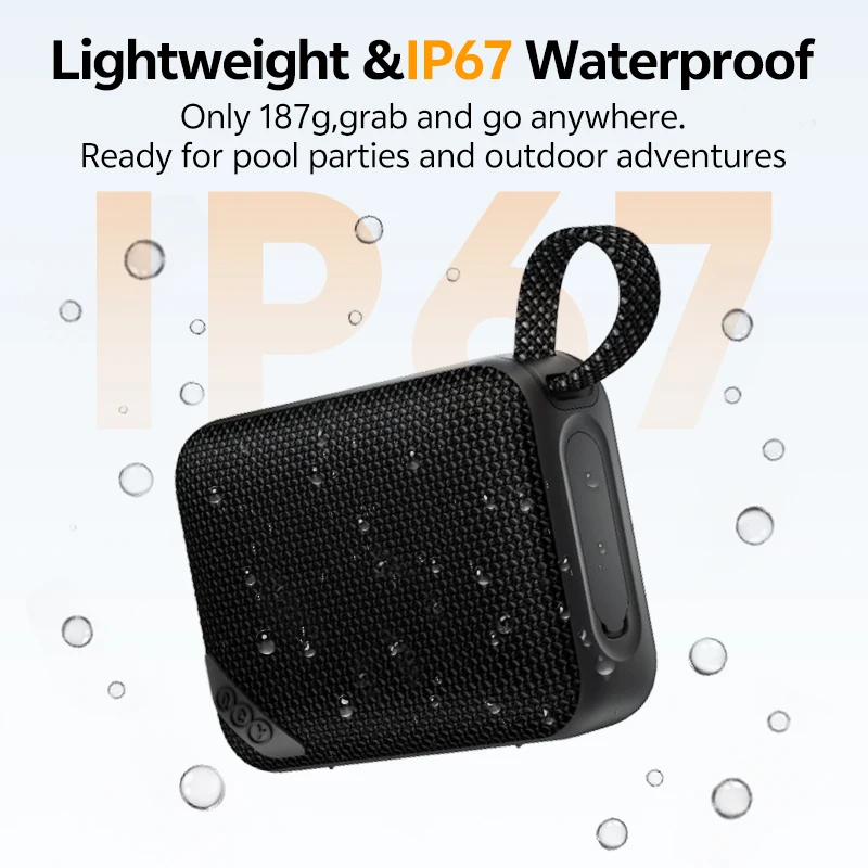 QCY SP2 مكبر صوت صغير بلوتوث 5.3 لاسلكي عميق باس HIFI صندوق الصوت المحمولة RGB ضوء المتكلم IP67 مضخم صوت مقاوم للماء