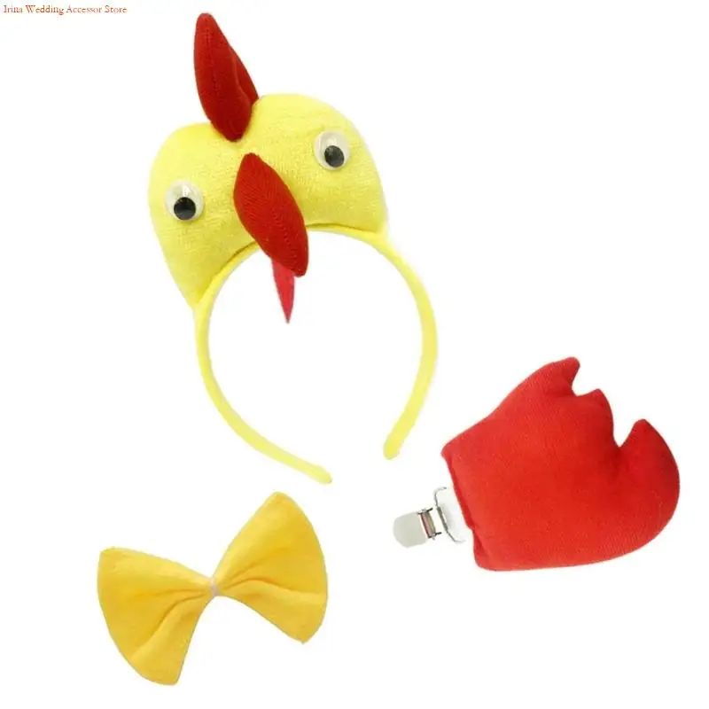 G92D Thổ Nhĩ Kỳ Đầu Bowtie Thổ Nhĩ Kỳ Đuôi 3 Cái/bộ Lễ Tạ Ơn Thổ Nhĩ Kỳ Trang Phục Bộ Cho Halloween Lễ Hội Cosplay