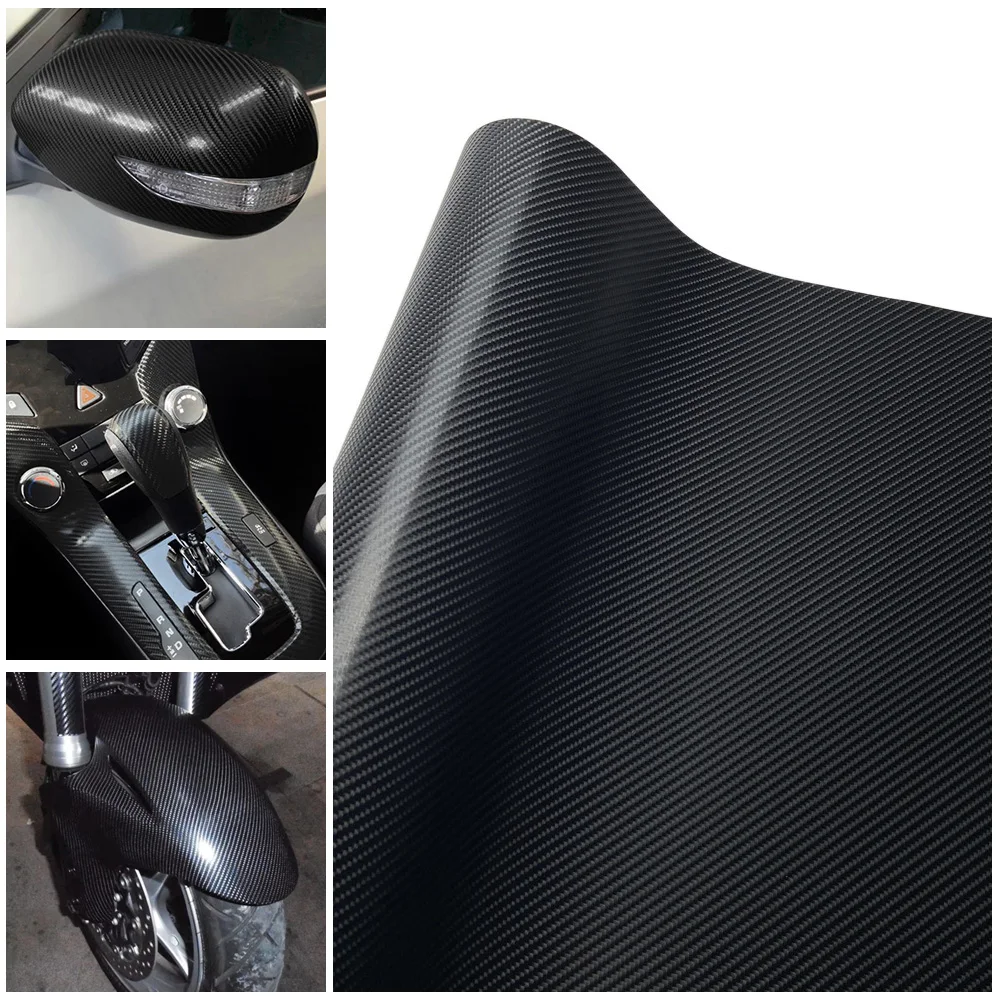 

4D виниловая пленка из углеродного волокна, водонепроницаемая наклейка для автомобиля, велосипеда, мотоцикла, внешнее украшение, клейкая пленка, лист фольги