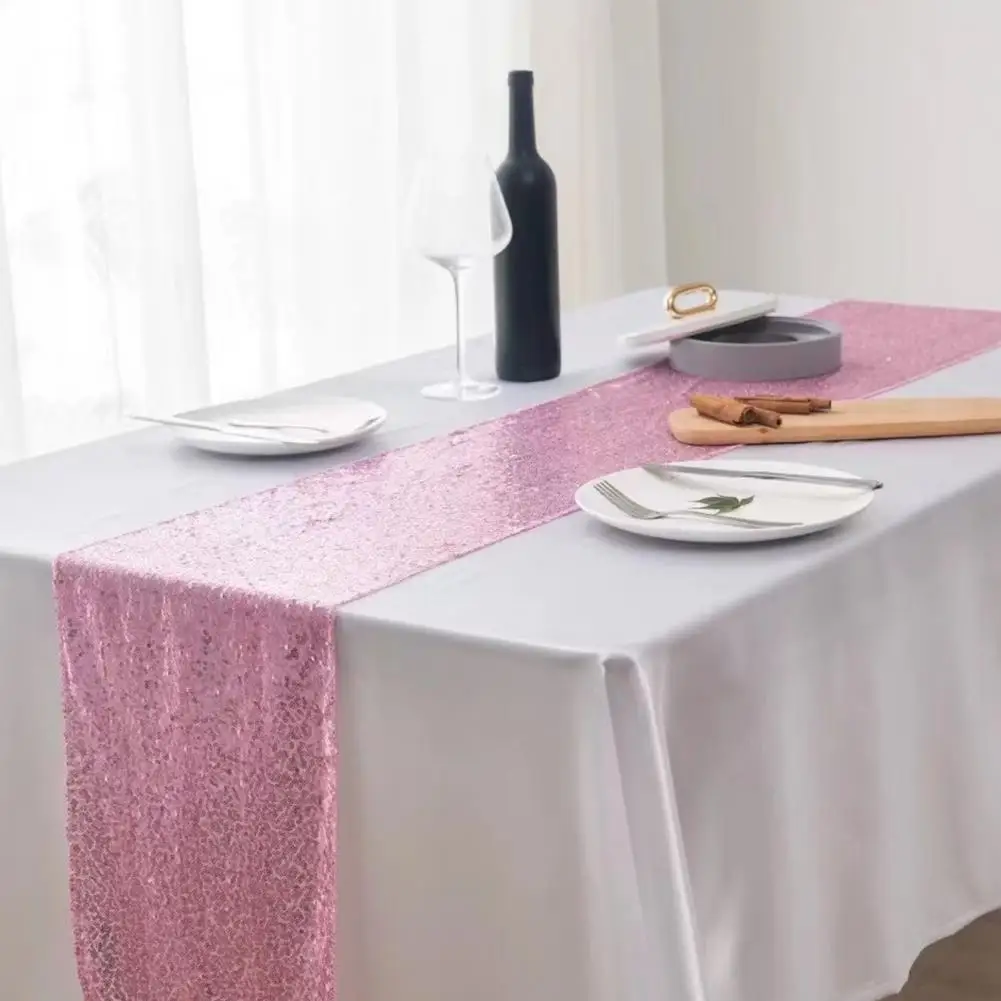 Rectangle Table Runner Sparkling Sequin Table Runners for Birthday Wedding Baby Shower Decor Glittery Party Table for Elegant