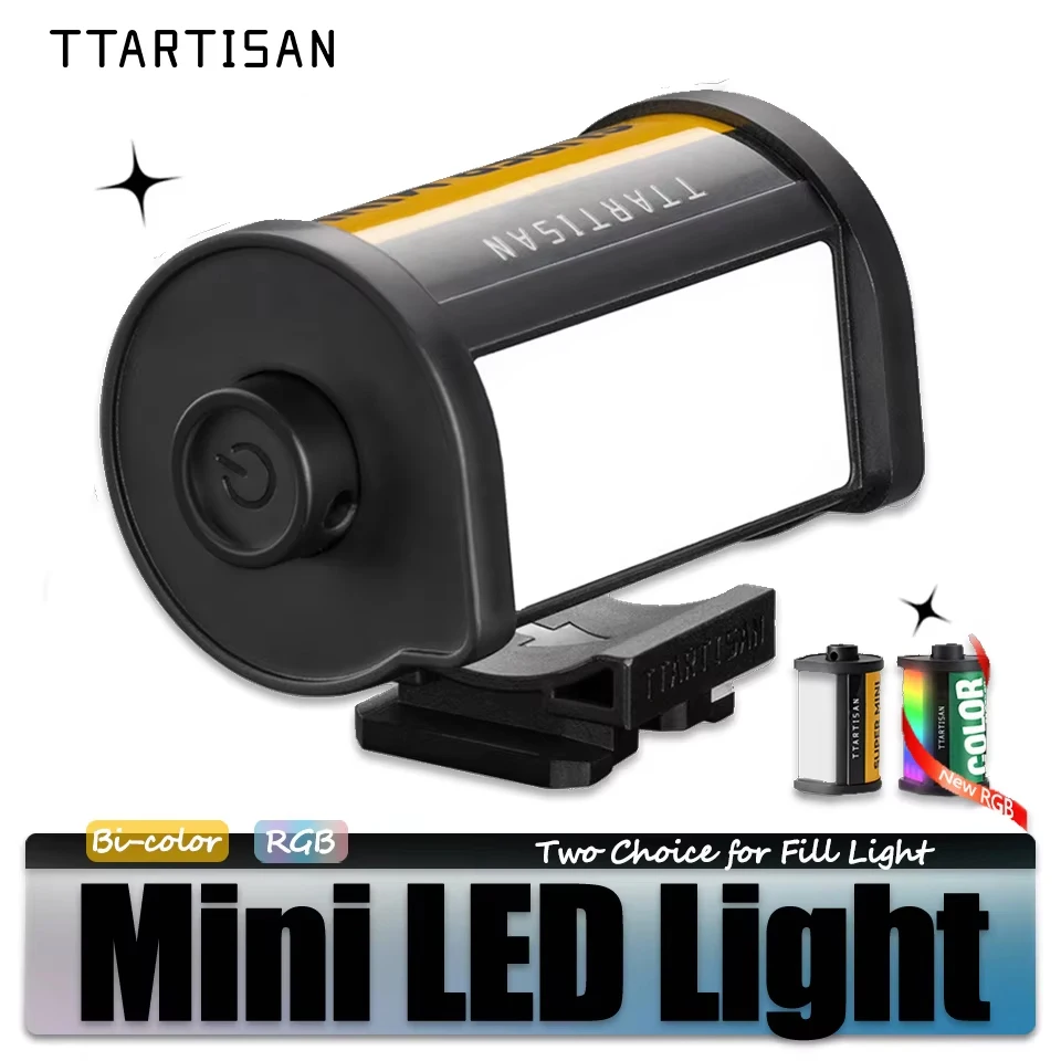 TTArtisan ミニ磁気LEDライト カメラレンズ撮影用 Vlog ライブストリーミング用 コールドシューマウント付き RGBフィルライト CRI 95+