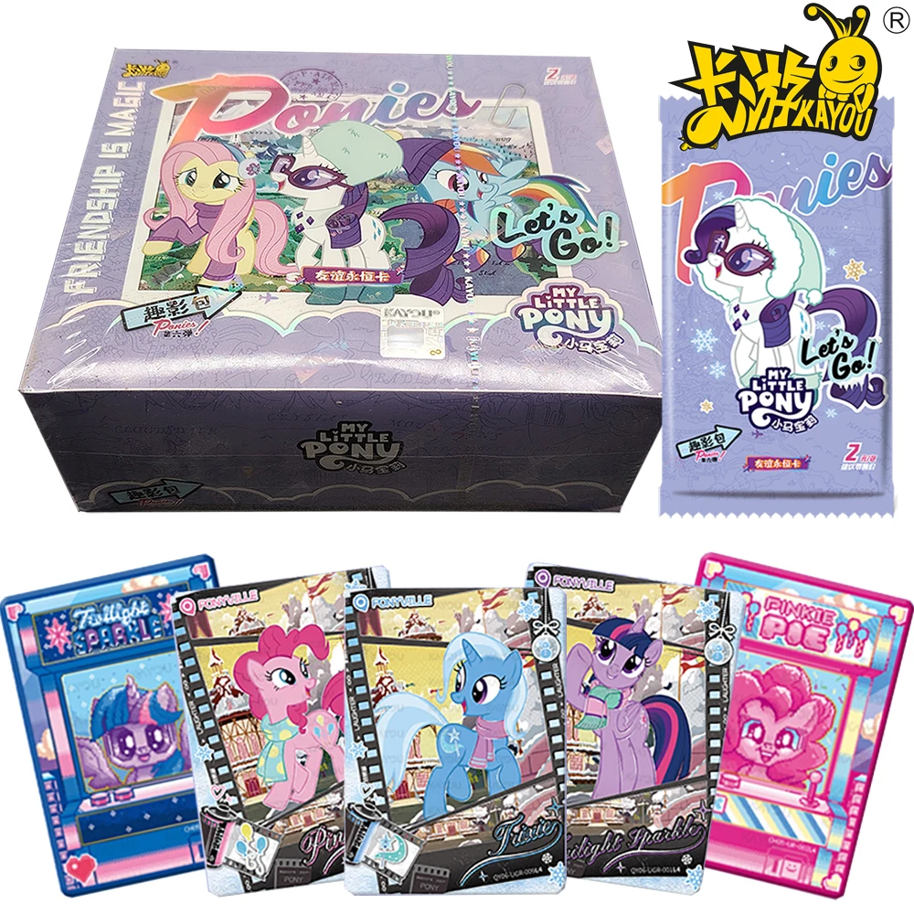 

KAYOU Genuine My Little Pony Collection Card Children's Animation Cute Twilight Sparkle Rainbow Dash Creative Card Family Toys