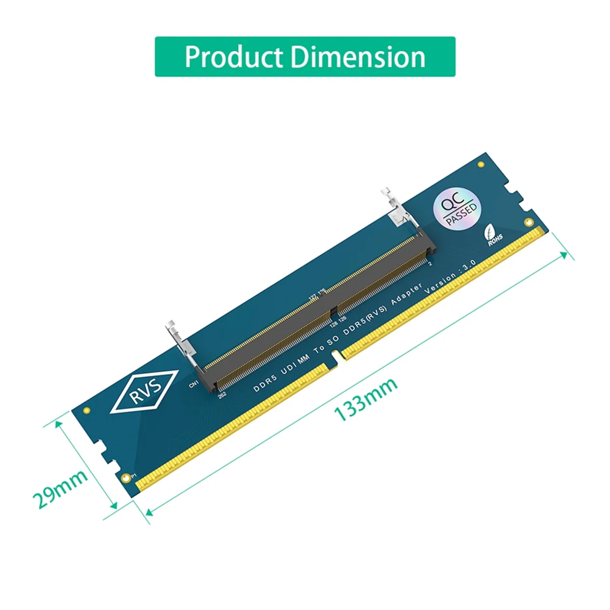 Laptop DDR5 RAM to SO DDR5 U-DIMM Desktop Adapter Card,_N34R