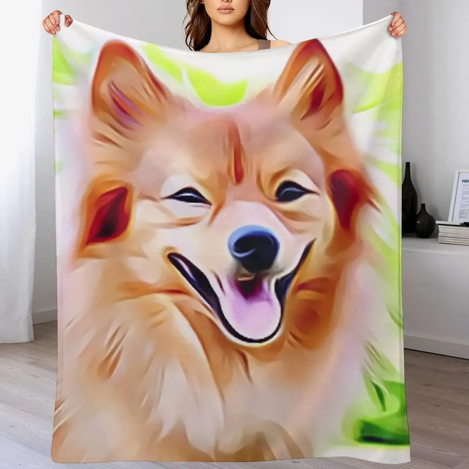 

New German Spitz Throw Blanket Sofas Plaid on the sofa Picnic Blankets
