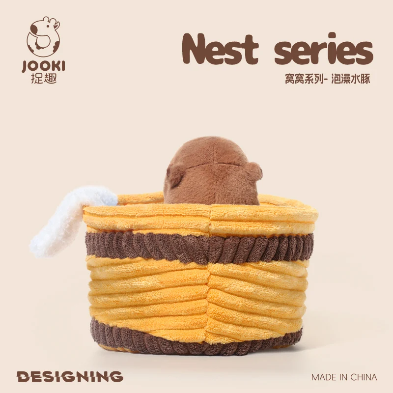 Adorable Capybara Stuffed Animals Two-in-one Doll Taking Bath in Tub Plush Toy Cute Detachable Throw Pillow Spa Day Fun Gift