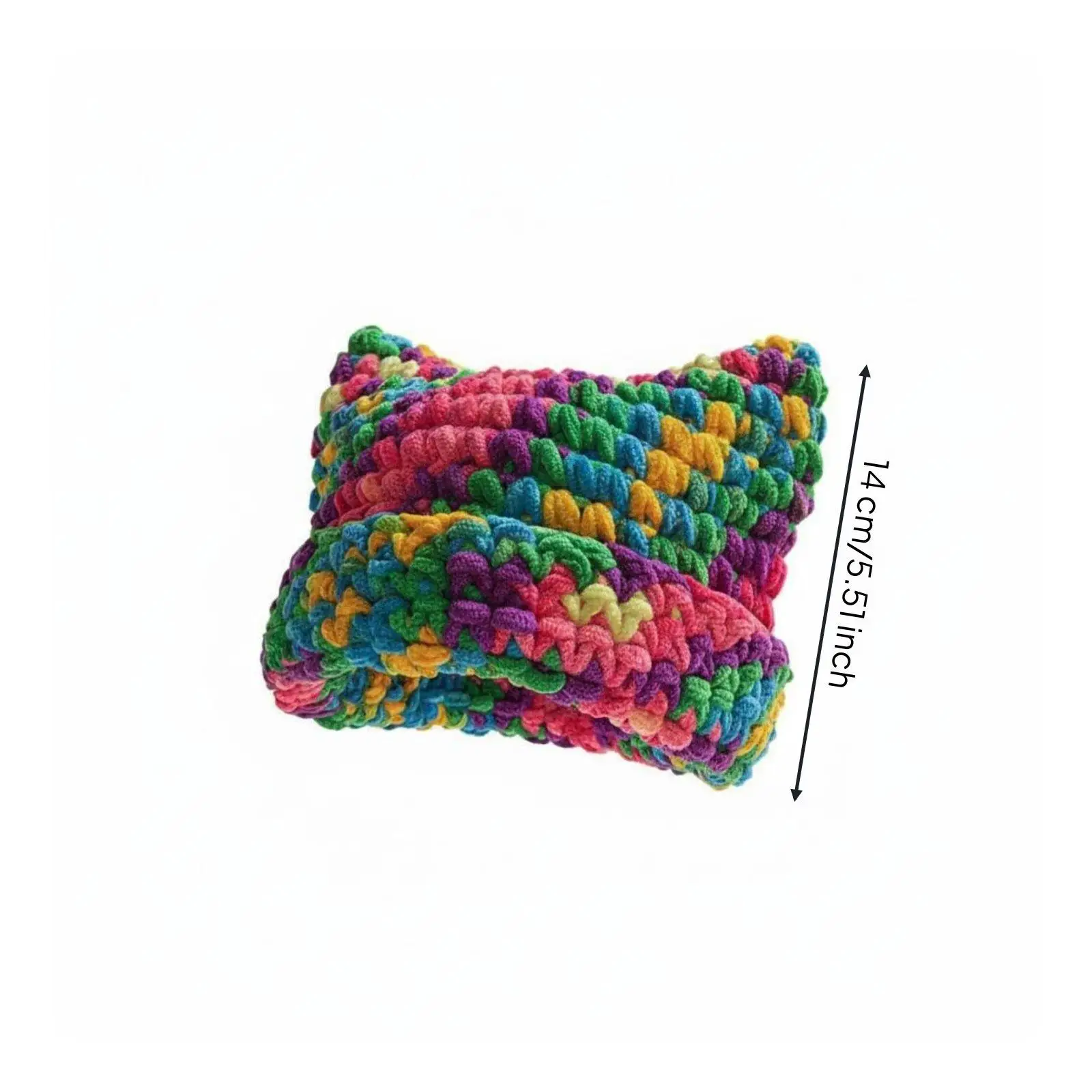 Chunky Knit Beanie Warm Colorful Cuffed Beanie Cute Design Crochet Earflap Hat for Women, Girls, Cold Weather, Outdoor
