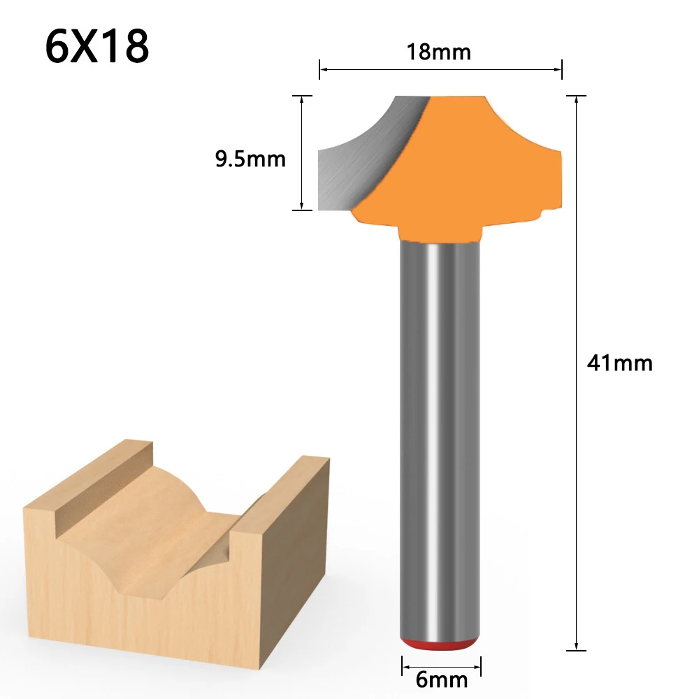 1PC 6MM Shank Milling Cutter Wood Carving Tungsten Carbide Cnc Router Bit Woodworking Cutter Open End Carving Round Bits